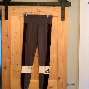 Grey/black/white addidas leggings